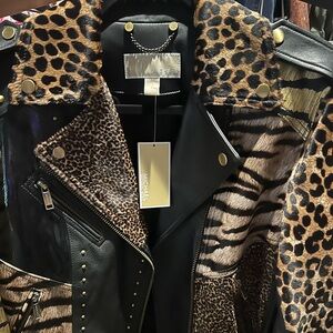 Michael kors multicolor leather jacket